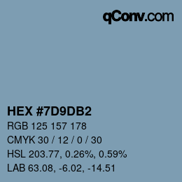 Color code: HEX #7D9DB2 | qconv.com