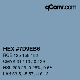 Color code: HEX #7D9EB6 | qconv.com