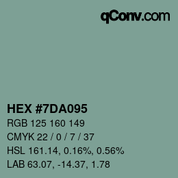 Color code: HEX #7DA095 | qconv.com