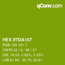 颜色代码: HEX #7DA107 | qconv.com