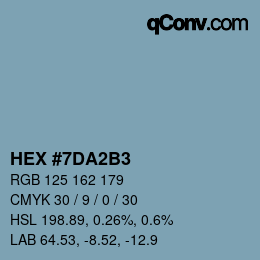 カラーコード: HEX #7DA2B3 | qconv.com