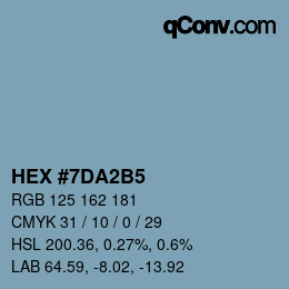 Color code: HEX #7DA2B5 | qconv.com