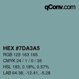 Código de color: HEX #7DA3A5 | qconv.com