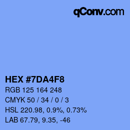 Color code: HEX #7DA4F8 | qconv.com