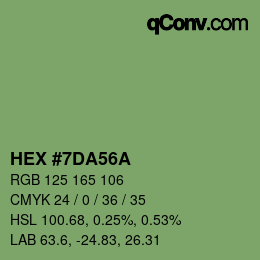 Farbcode: HEX #7DA56A | qconv.com