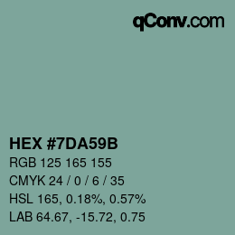 Código de color: HEX #7DA59B | qconv.com