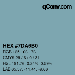 颜色代码: HEX #7DA6B0 | qconv.com