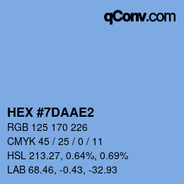 カラーコード: HEX #7DAAE2 | qconv.com