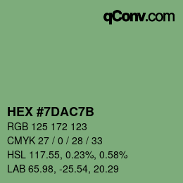 カラーコード: HEX #7DAC7B | qconv.com