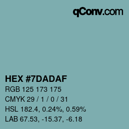 カラーコード: HEX #7DADAF | qconv.com