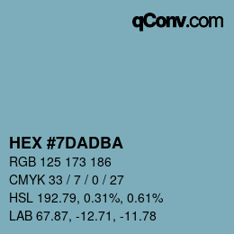 Color code: HEX #7DADBA | qconv.com