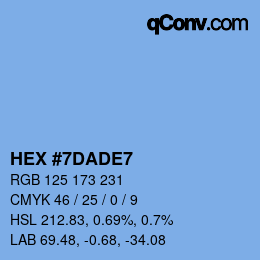 カラーコード: HEX #7DADE7 | qconv.com