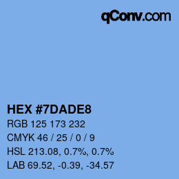 Color code: HEX #7DADE8 | qconv.com