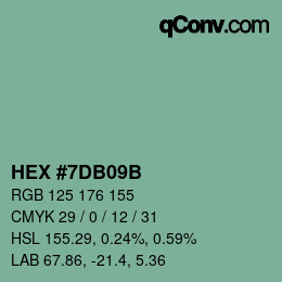 Código de color: HEX #7DB09B | qconv.com