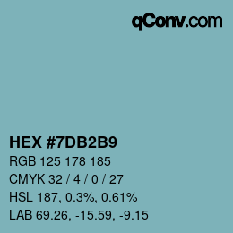 カラーコード: HEX #7DB2B9 | qconv.com