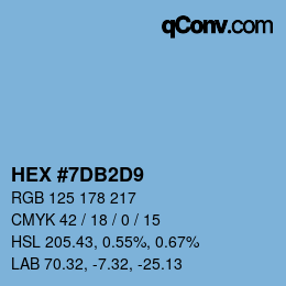 カラーコード: HEX #7DB2D9 | qconv.com