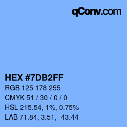 Color code: HEX #7DB2FF | qconv.com