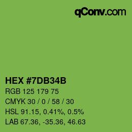 カラーコード: HEX #7DB34B | qconv.com