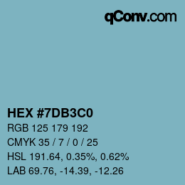 颜色代码: HEX #7DB3C0 | qconv.com