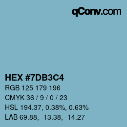 Color code: HEX #7DB3C4 | qconv.com