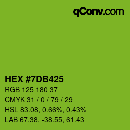 カラーコード: HEX #7DB425 | qconv.com