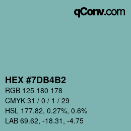 Color code: HEX #7DB4B2 | qconv.com