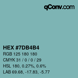 Code couleur: HEX #7DB4B4 | qconv.com