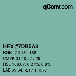 Color code: HEX #7DB5A8 | qconv.com