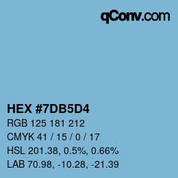 颜色代码: HEX #7DB5D4 | qconv.com