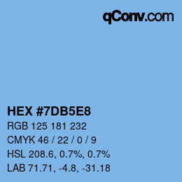 カラーコード: HEX #7DB5E8 | qconv.com