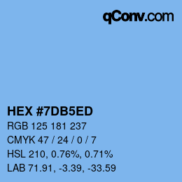 Color code: HEX #7DB5ED | qconv.com