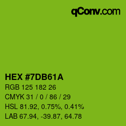 Color code: HEX #7DB61A | qconv.com