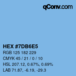 カラーコード: HEX #7DB6E5 | qconv.com