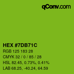 Color code: HEX #7DB71C | qconv.com