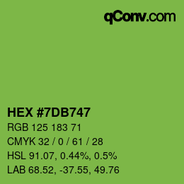 カラーコード: HEX #7DB747 | qconv.com
