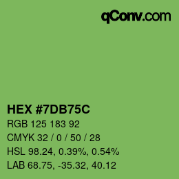 Color code: HEX #7DB75C | qconv.com