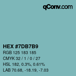 カラーコード: HEX #7DB7B9 | qconv.com