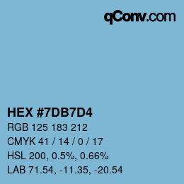 颜色代码: HEX #7DB7D4 | qconv.com