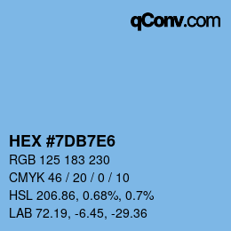 Color code: HEX #7DB7E6 | qconv.com