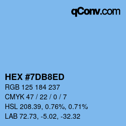 Color code: HEX #7DB8ED | qconv.com