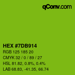 カラーコード: HEX #7DB914 | qconv.com