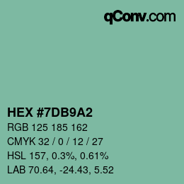 カラーコード: HEX #7DB9A2 | qconv.com