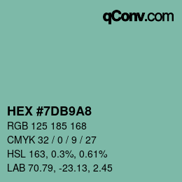 Color code: HEX #7DB9A8 | qconv.com