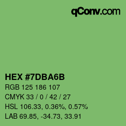 カラーコード: HEX #7DBA6B | qconv.com