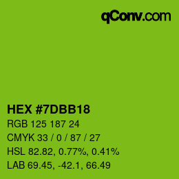 Color code: HEX #7DBB18 | qconv.com
