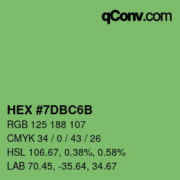 Color code: HEX #7DBC6B | qconv.com