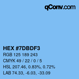 Color code: HEX #7DBDF3 | qconv.com