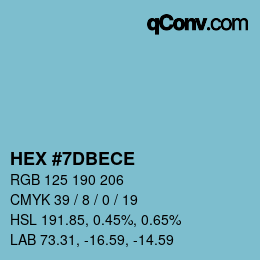 Color code: HEX #7DBECE | qconv.com