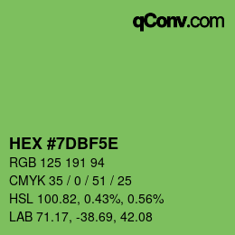 Farbcode: HEX #7DBF5E | qconv.com