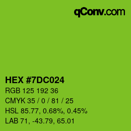 Color code: HEX #7DC024 | qconv.com